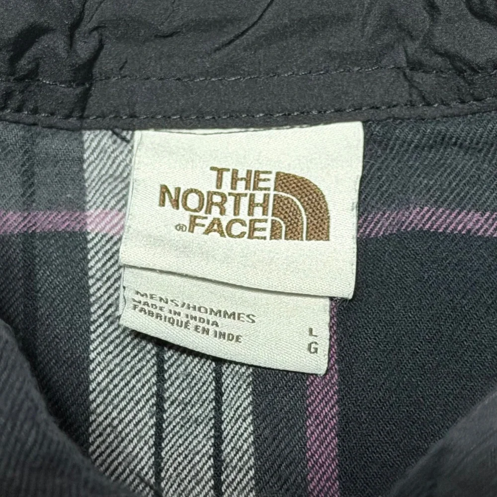 The North Face‎ Flannel Shirt Mens Large Gray Plaid Long Sleeve Button Down